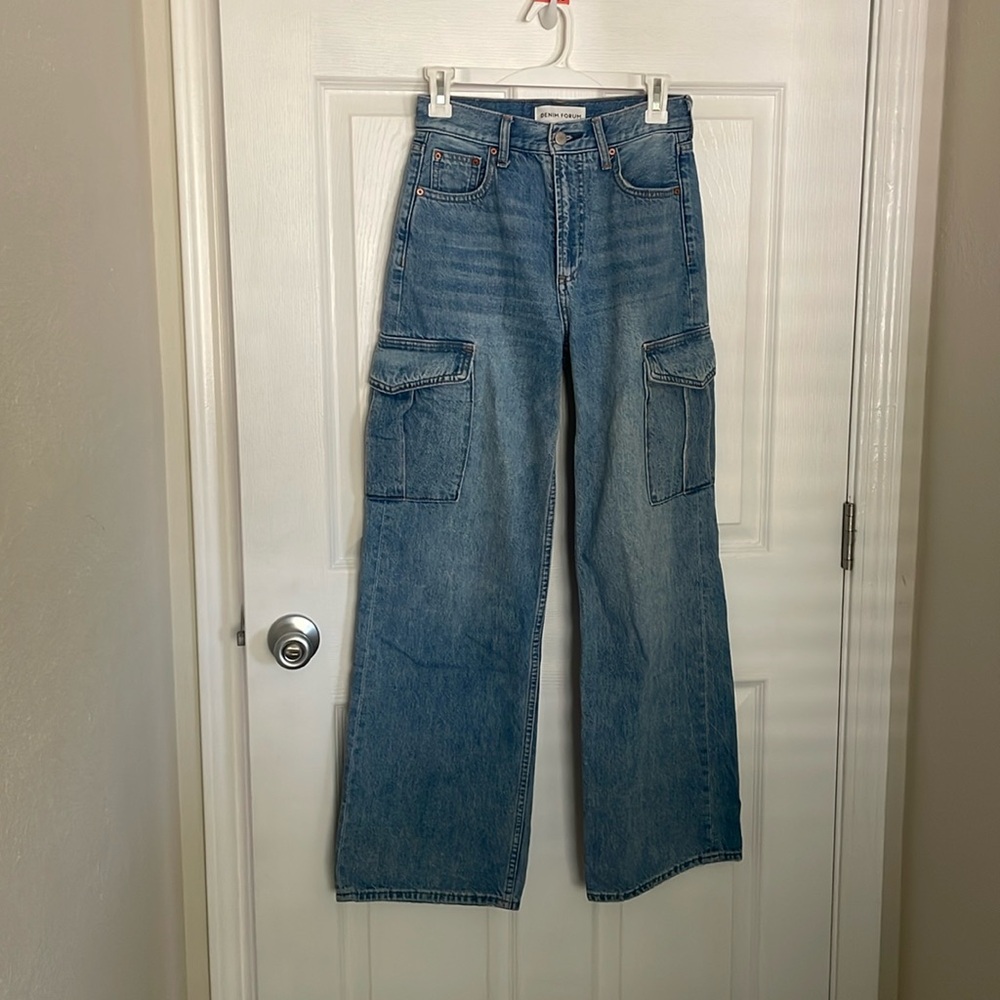 The Farrah Hi rise wide jeans- Denim Forum Aritzia